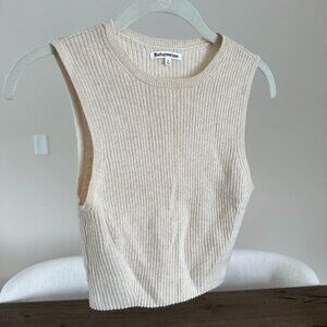 Reformation Benedetta Cashmere Cropped Tank Ribbed Sweater Top - Size S